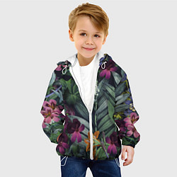 Куртка с капюшоном детская Цветы Ночные, цвет: 3D-белый — фото 2