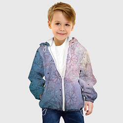 Куртка с капюшоном детская Градиентный вьюнок, цвет: 3D-белый — фото 2