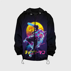 Куртка с капюшоном детская CHAINSAW MAN on the background of the moon, цвет: 3D-черный