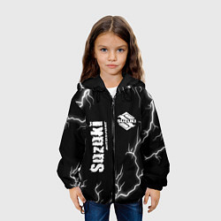Куртка с капюшоном детская SUZUKI Suzuki Autosport Молнии, цвет: 3D-черный — фото 2