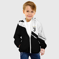 Куртка с капюшоном детская Juventus маленькое лого, цвет: 3D-белый — фото 2