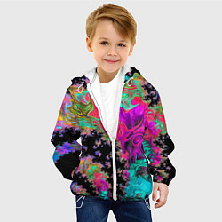 Куртка с капюшоном детская Сюрреалистическая фрактальная композиция Мода Surr, цвет: 3D-белый — фото 2