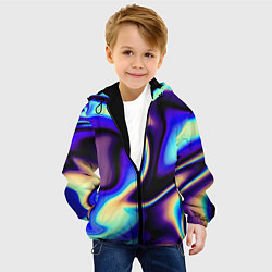 Куртка с капюшоном детская Цветовая абстракция, цвет: 3D-черный — фото 2