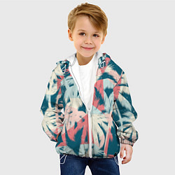 Куртка с капюшоном детская Пальмы Паттерн, цвет: 3D-белый — фото 2