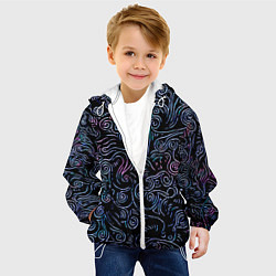 Куртка с капюшоном детская Strange patterns, цвет: 3D-белый — фото 2