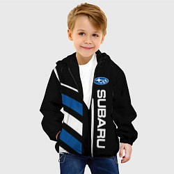 Куртка с капюшоном детская Subaru Auto, цвет: 3D-черный — фото 2