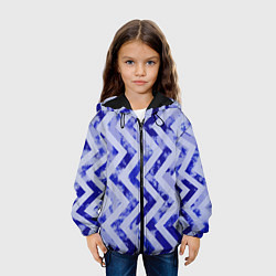 Куртка с капюшоном детская Динамичный летний узор Зигзаг, цвет: 3D-черный — фото 2