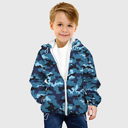 Куртка с капюшоном детская Камуфляж Тёмно-Синий Camouflage Dark-Blue, цвет: 3D-белый — фото 2