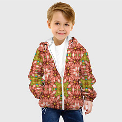 Куртка с капюшоном детская Калейдоскоп текстуры 3D, цвет: 3D-белый — фото 2