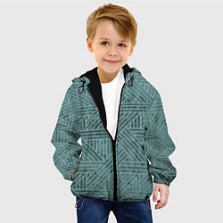 Куртка с капюшоном детская Геометрический минималистический паттерн, цвет: 3D-черный — фото 2