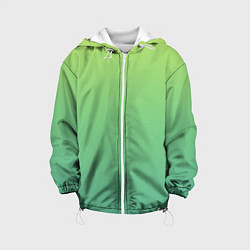 Куртка с капюшоном детская Shades of Green GRADIENT, цвет: 3D-белый