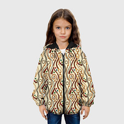 Куртка с капюшоном детская Ремни и драгоценные камни, цвет: 3D-черный — фото 2