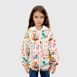 Куртка с капюшоном детская COLORFUL FUNNY KITTENS, цвет: 3D-белый — фото 2