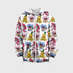 Куртка с капюшоном детская Poppy Playtime - Chapter 2 паттерн из персонажей, цвет: 3D-белый