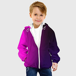 Куртка с капюшоном детская VIOLET gradient, цвет: 3D-белый — фото 2