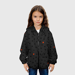 Куртка с капюшоном детская Love Death and Robots black pattern, цвет: 3D-черный — фото 2