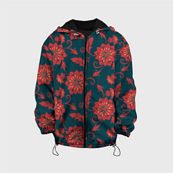 Детская куртка Red flowers texture