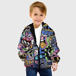 Куртка с капюшоном детская Милые и веселые монстры, цвет: 3D-черный — фото 2