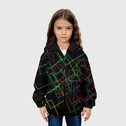 Куртка с капюшоном детская Ночной неон, цвет: 3D-черный — фото 2