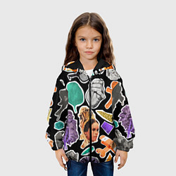 Куртка с капюшоном детская Underground pattern Fashion trend, цвет: 3D-черный — фото 2