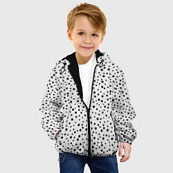 Куртка с капюшоном детская Горошек На Белом Фоне, цвет: 3D-черный — фото 2