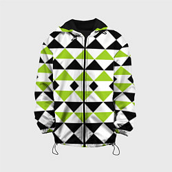 Куртка с капюшоном детская Geometric shapes triangles треугольники, цвет: 3D-черный