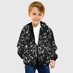 Куртка с капюшоном детская Абстрактный узор в темных серых тонах, цвет: 3D-черный — фото 2