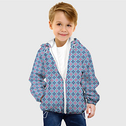 Куртка с капюшоном детская Ромбики - геометрические узоры, цвет: 3D-белый — фото 2