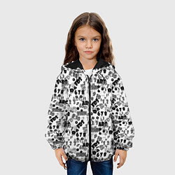 Куртка с капюшоном детская Black and white alphabet and numbers, цвет: 3D-черный — фото 2