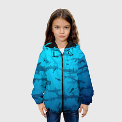 Куртка с капюшоном детская Акулы - океан, цвет: 3D-черный — фото 2