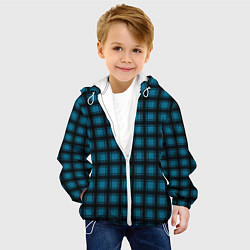 Куртка с капюшоном детская Black and blue plaid, цвет: 3D-белый — фото 2