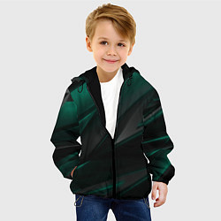 Куртка с капюшоном детская Бирюзовый черный фон, цвет: 3D-черный — фото 2