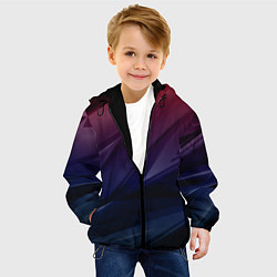 Куртка с капюшоном детская Geometry violet dark, цвет: 3D-черный — фото 2