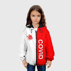 Куртка с капюшоном детская COVID - ВИРУС, цвет: 3D-черный — фото 2