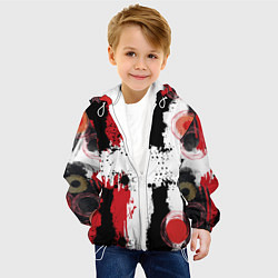 Куртка с капюшоном детская Живописная Абстракция, цвет: 3D-белый — фото 2