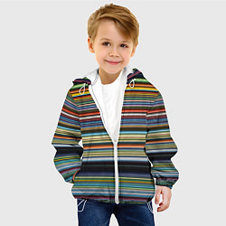 Куртка с капюшоном детская Абстрактное множество разноцветных линий, цвет: 3D-белый — фото 2