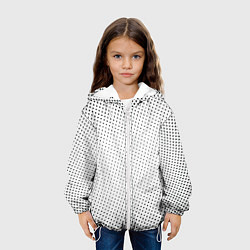 Куртка с капюшоном детская Газетные точки - текстура, цвет: 3D-белый — фото 2