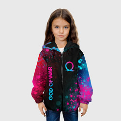 Куртка с капюшоном детская God of War - neon gradient, цвет: 3D-черный — фото 2