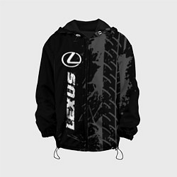 Куртка с капюшоном детская Lexus speed на темном фоне со следами шин: по-верт, цвет: 3D-черный