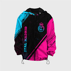 Детская куртка Real Madrid - neon gradient: символ и надпись верт