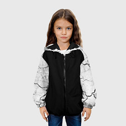 Куртка с капюшоном детская Кроссфит униформа - трещины, цвет: 3D-черный — фото 2