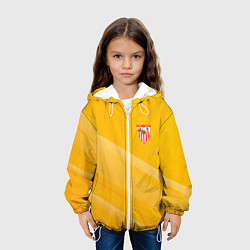 Куртка с капюшоном детская Sevilla желтая абстракция, цвет: 3D-белый — фото 2