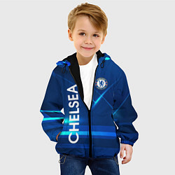 Куртка с капюшоном детская Chelsea Синяя абстракция, цвет: 3D-черный — фото 2