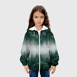 Куртка с капюшоном детская ЗЕРКАЛЬНЫЙ ТУМАННЫЙ ЛЕС, цвет: 3D-белый — фото 2