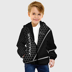 Куртка с капюшоном детская Jagur абстракция соты, цвет: 3D-черный — фото 2