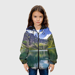 Куртка с капюшоном детская Прозрачное горное озеро, цвет: 3D-черный — фото 2