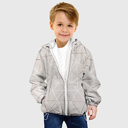 Куртка с капюшоном детская Абстрактные геометрические линии и точки, цвет: 3D-белый — фото 2