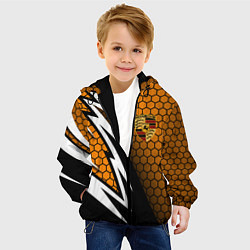 Куртка с капюшоном детская Порше - Кибер-броня, цвет: 3D-черный — фото 2