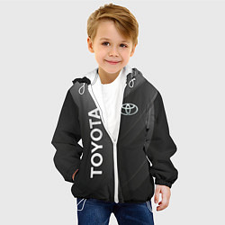 Куртка с капюшоном детская Toyota - серая абстракция, цвет: 3D-белый — фото 2