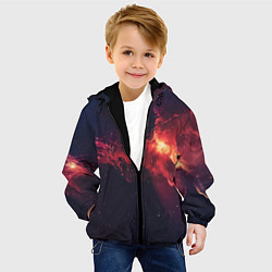 Куртка с капюшоном детская Космическое пламя, цвет: 3D-черный — фото 2